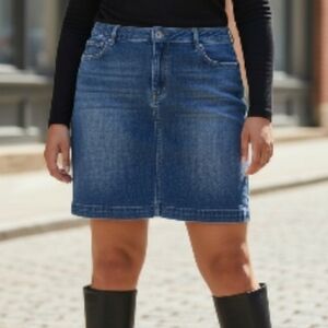 CJ Banks Classic Blue Pencil Skirt